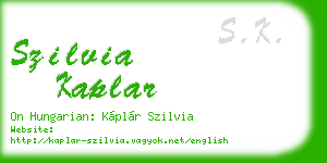 szilvia kaplar business card